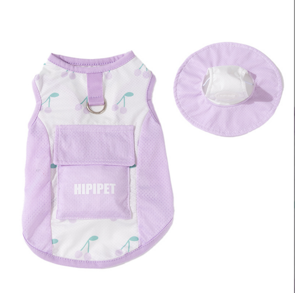Summer Pet Cooling Vest with Hat & Built-In Tracker Pocket