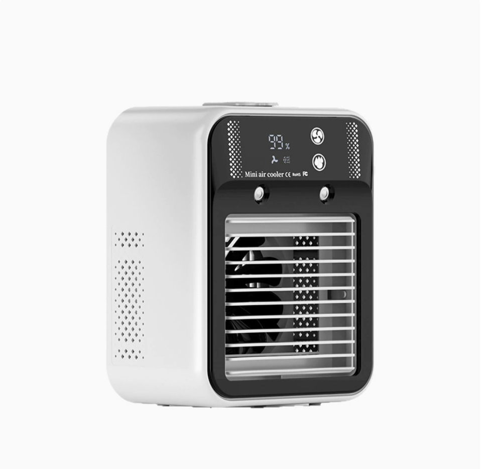 Mini Desktop Air Cooler & Misting Fan — USB Rechargeable Cooling Fan
