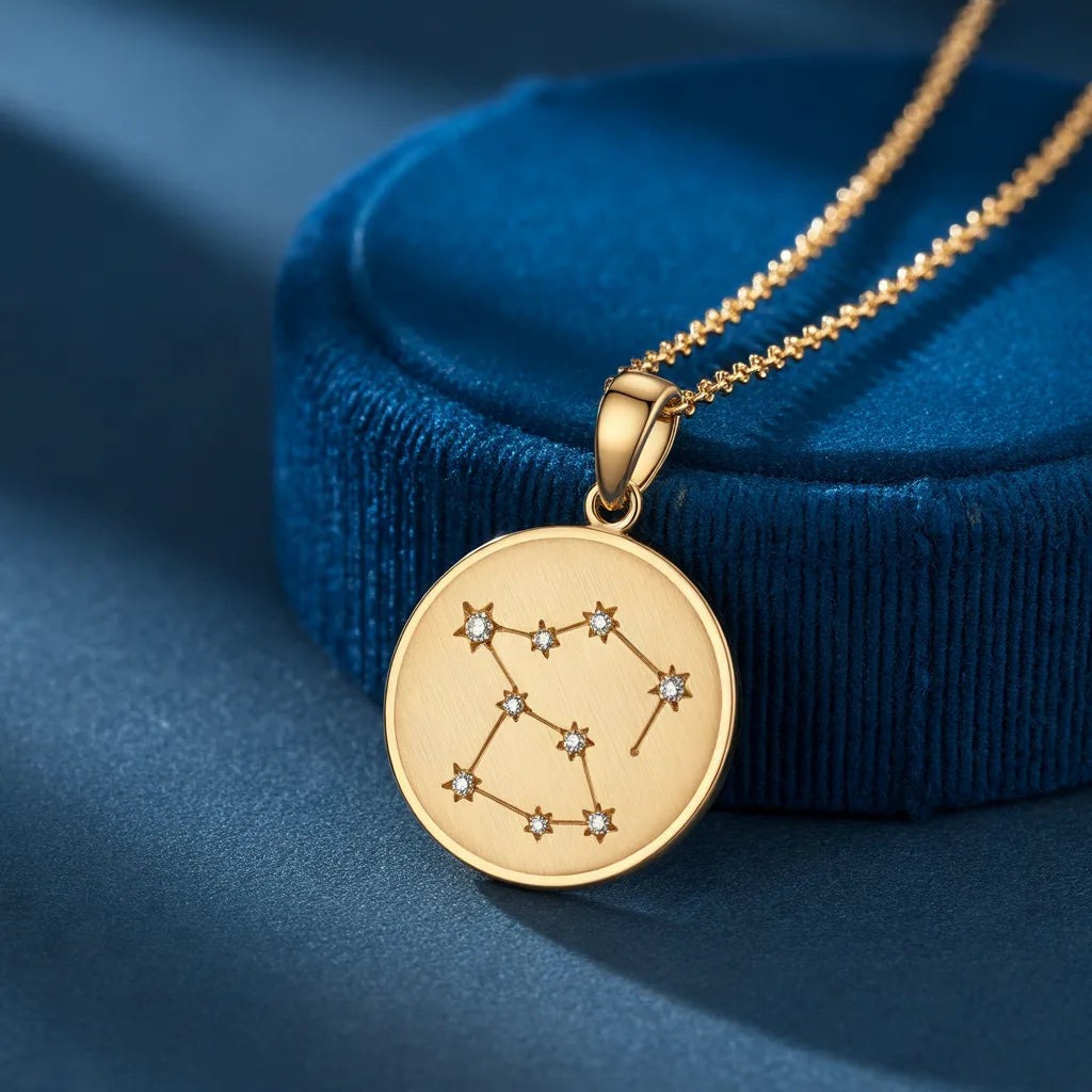 Gold constellation coin pendant, design preview