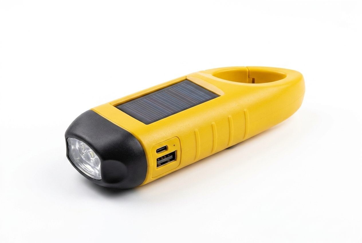 3-in-1 Solar & Hand-Crank Emergency Flashlight